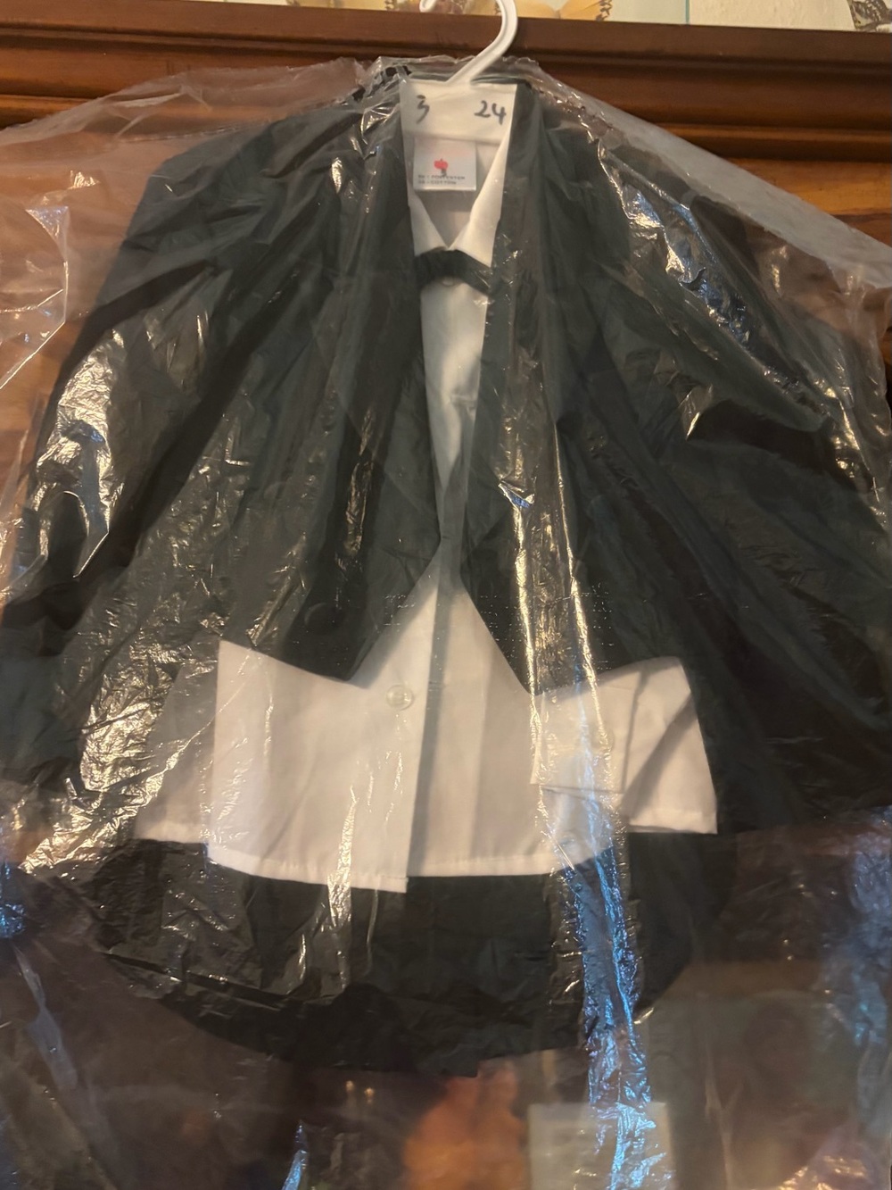 Kids Black and White Formal Suit Set with Bow
